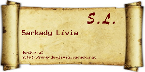 Sarkady Lívia névjegykártya