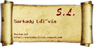 Sarkady Lívia névjegykártya